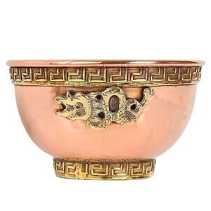 New Age Imports Tibetan Dragon Copper Offering Bowl 3" Altar Ritual Smudge Bowl